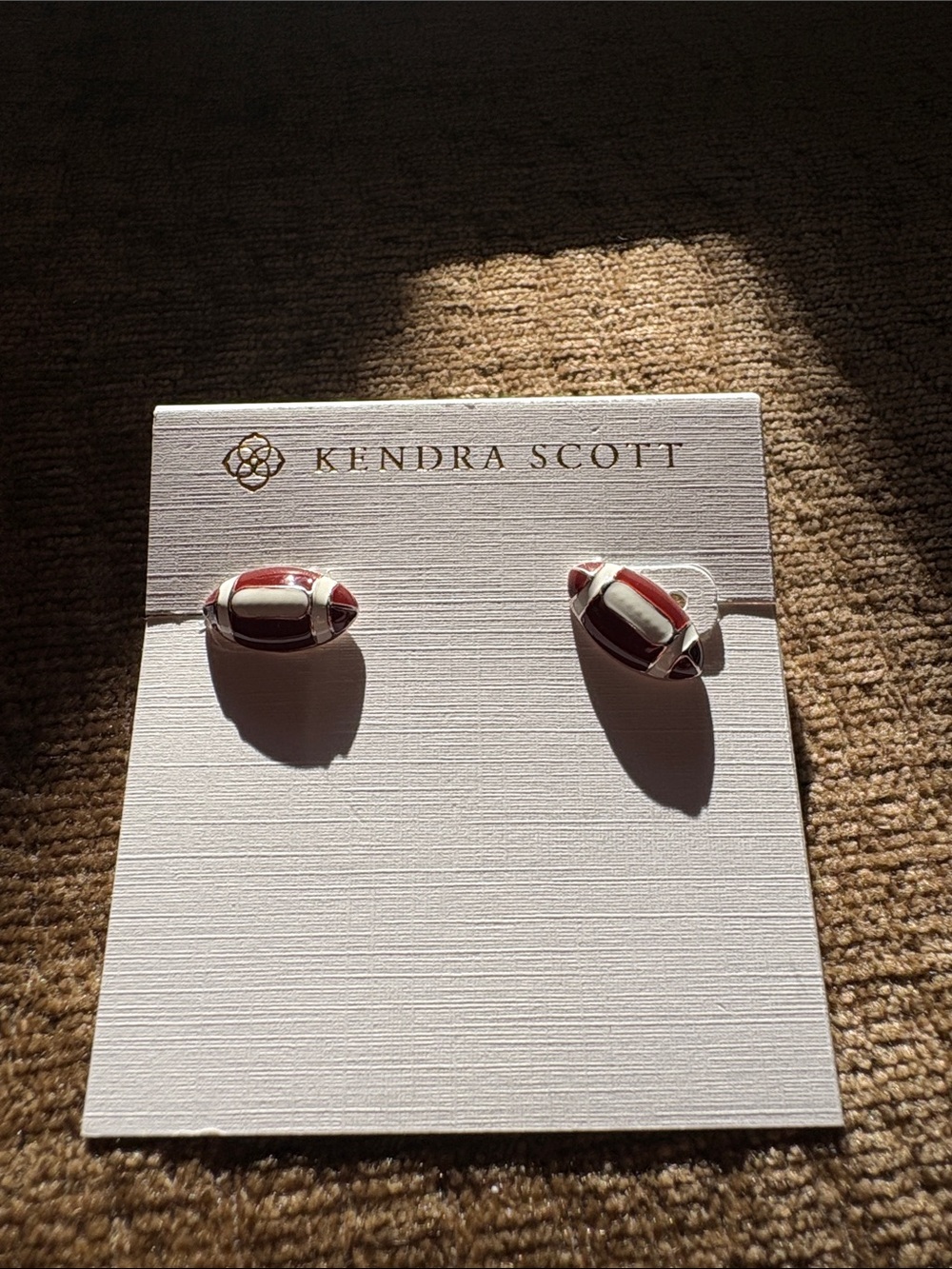 Kendra Scott Kids Football Stud Earrings - Red and White